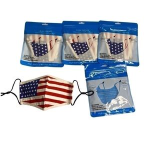 4 NEW LILAC DREAM FILTERED FASHION FACE MASK AMERICAN FLAG REUSABLE